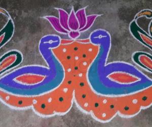 peacock rangoli