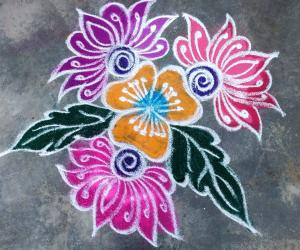 Floral rangoli