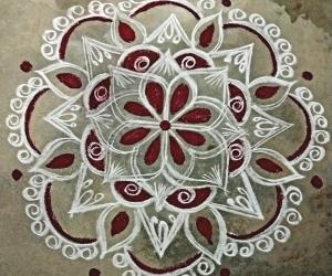 White & Colour Rangoli 