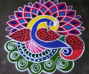 Peacock rangoli