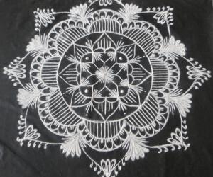 Freehand rangoli In Black and White