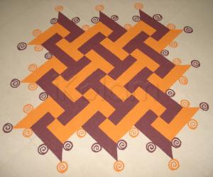 Colour Swastik Kolam 