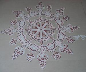 Rangoli: Free hand Design for Krishna Jayanthi