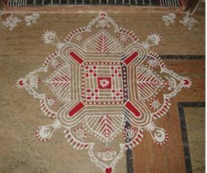 Navaratri first day kolam