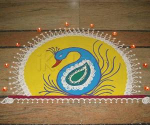 Peacock Diwali Rangoli-2