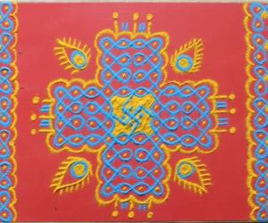 Dotted kolam -Colour chikku kolam