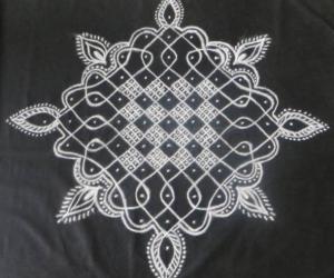 Chikku Kolam in Black and White