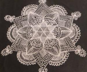 Rangoli: Free hand design in black and white