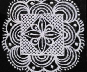 Freehand kolam black and white