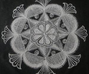 Rangoli: Free hand black and white