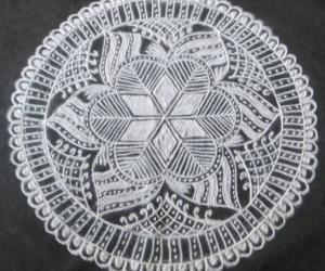 Rangoli: Free hand design in Black and White