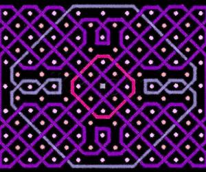 A rangOli with dots in seven rows and nine columns