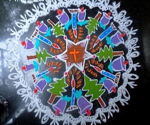 christmas kolam freehand design