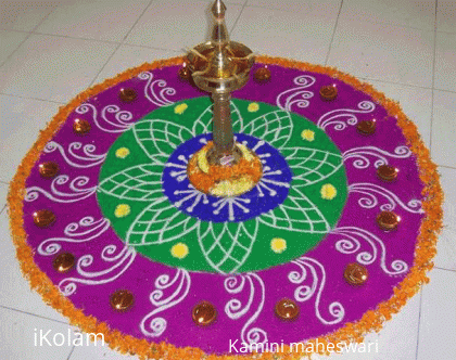 Rangoli: Crossandra - Rangoli