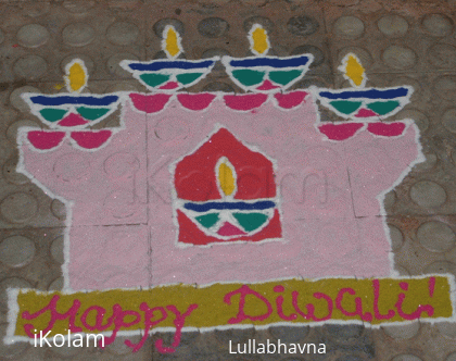 Rangoli: Diwali lamps