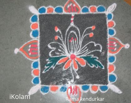 Rangoli: it is drawn by rama