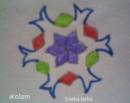 Rangoli: purple flower