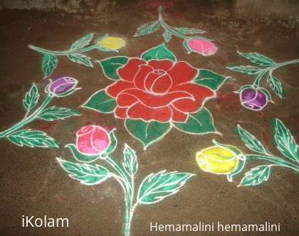 Rangoli: Rose Kolam