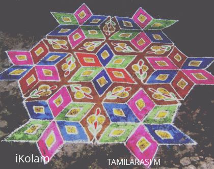 Rangoli: Stars and blossoms