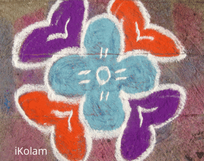 Rangoli: Blue flower