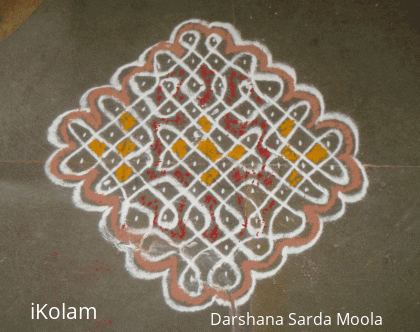 Rangoli: 10 x 2 dots Kolam