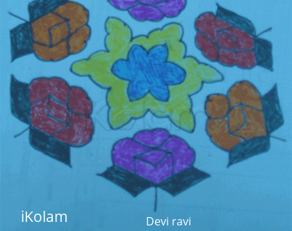 Rangoli: Roses kolam