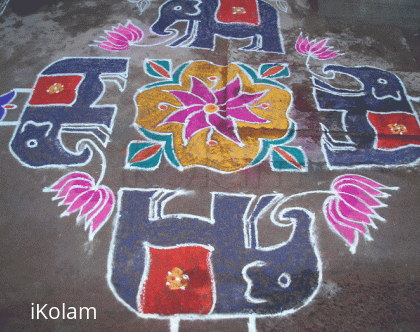 Rangoli: elephants