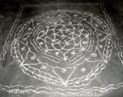 Rangoli: Flower and Fish kolam