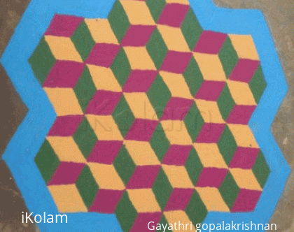 Rangoli: 3D Klolam with dots