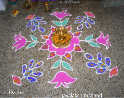 Rangoli: Lamp in Rangoli