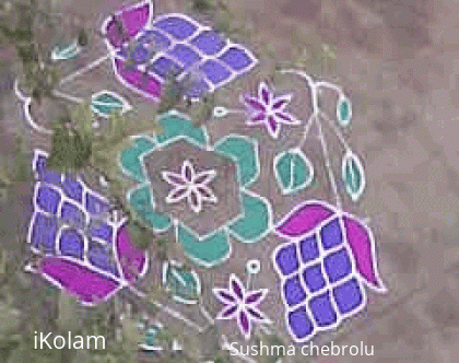 Rangoli: Kolam with grapes