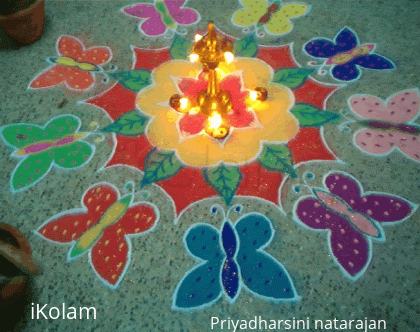 Rangoli: Butterfly kolam