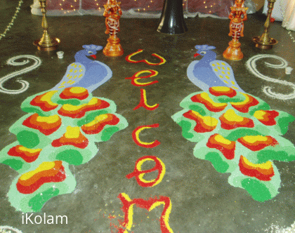 Rangoli: Pair of Peacocks