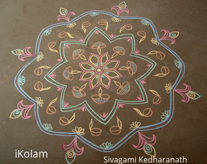 Rangoli: Rangoli with lamps