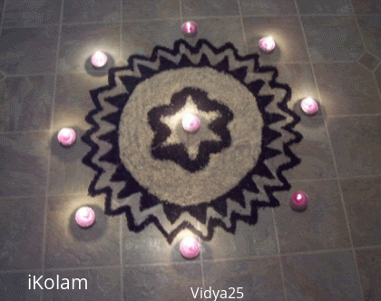 Rangoli: Rangoli with lamps