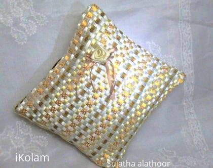 Rangoli: "Offray" Satin Ribbon Cushion Cover