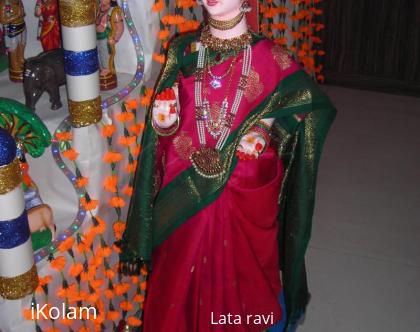 Rangoli: doll dressed up for golu