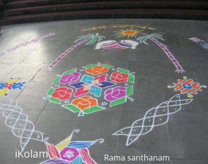 Rangoli: My pongal rangoli at my college