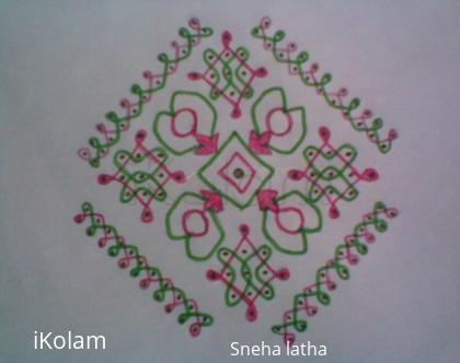 Rangoli: pink & green