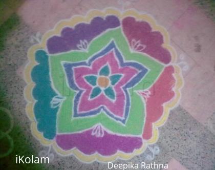 Rangoli: colour powder rathnadeepika kolam