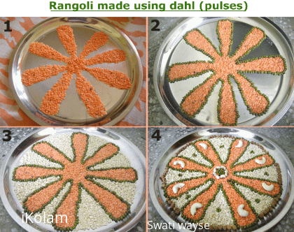 Rangoli: Rangoli using dahl (pulses)