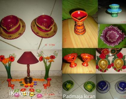 Rangoli: hand painted Diyas