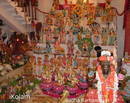 Rangoli: Traditional 7 step Navarathri Golu with Multiple Themes