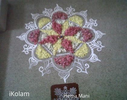 Rangoli: small flower patterns during Onam