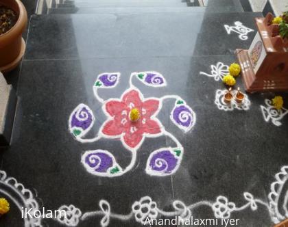 Rangoli: Rangoli i did on my first Varalakshmi pooja