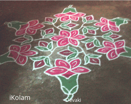 Rangoli: Flowers - Hibiscus