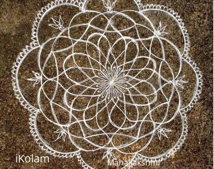 Rangoli: Free hand lotus (2)