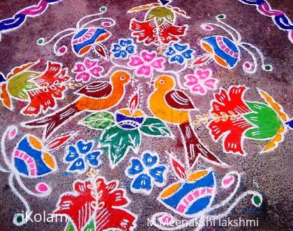 Rangoli: Bird kolam 