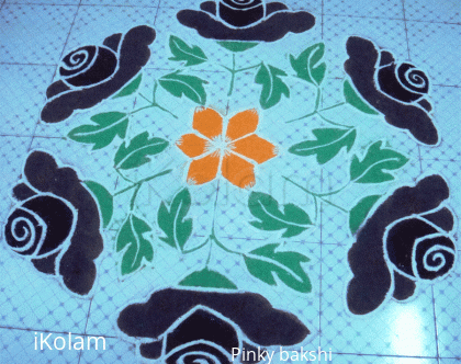 Rangoli: Black roses