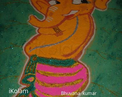 Rangoli: Nat khat Ganesha